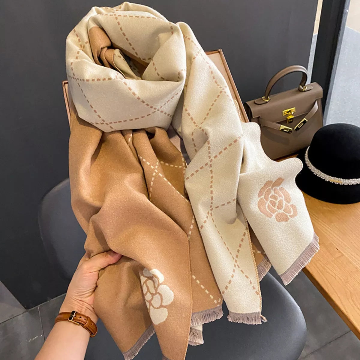 Raw Hem Cotton Scarf