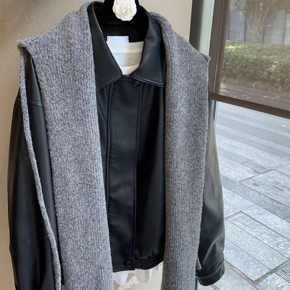 Cozy Knit Tie Hooded Scarf