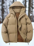 Men's Insulated Puffer Jacket with Hood and Zip