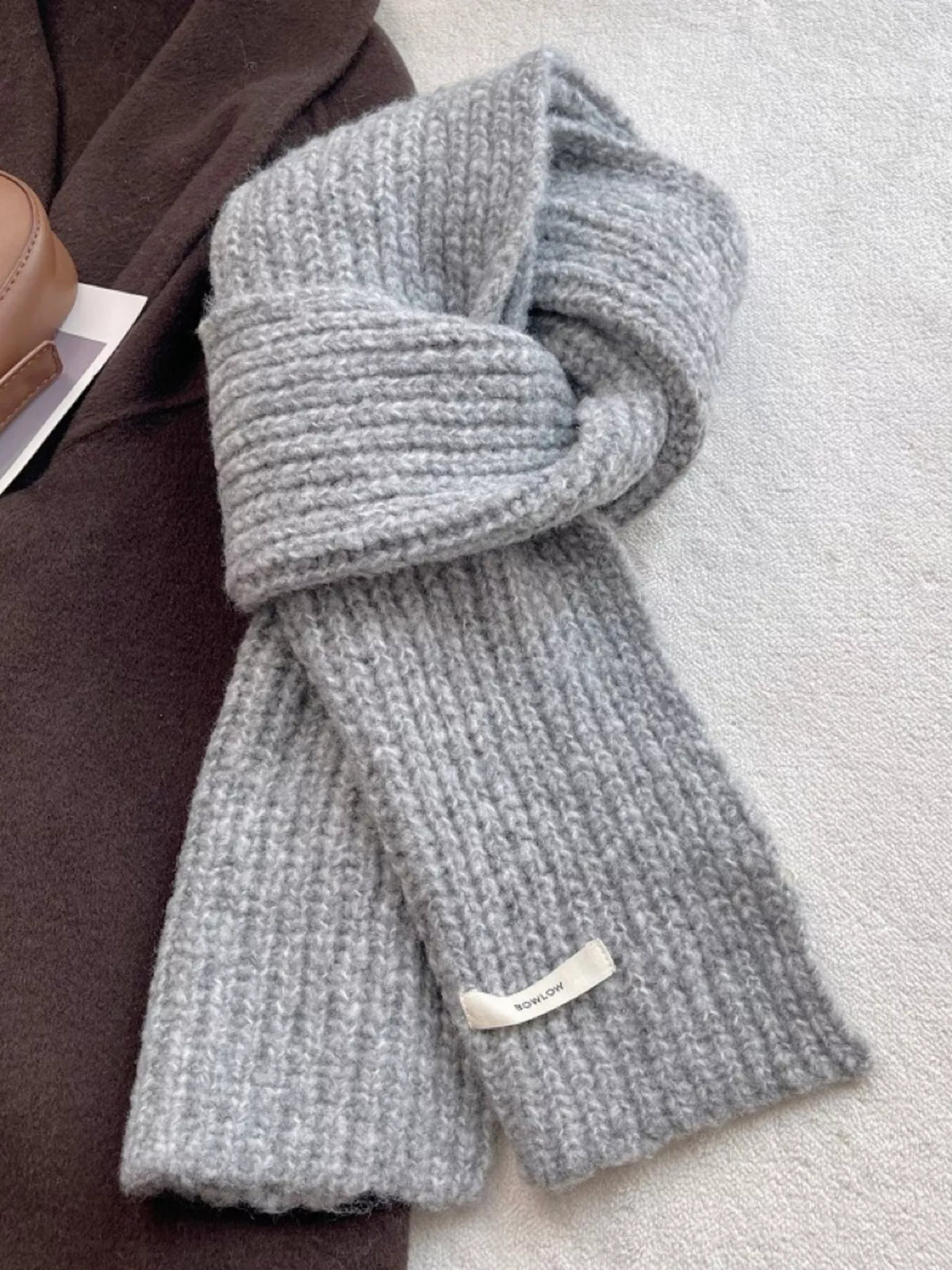 Cozy Speckled Knitted Winter Scarf