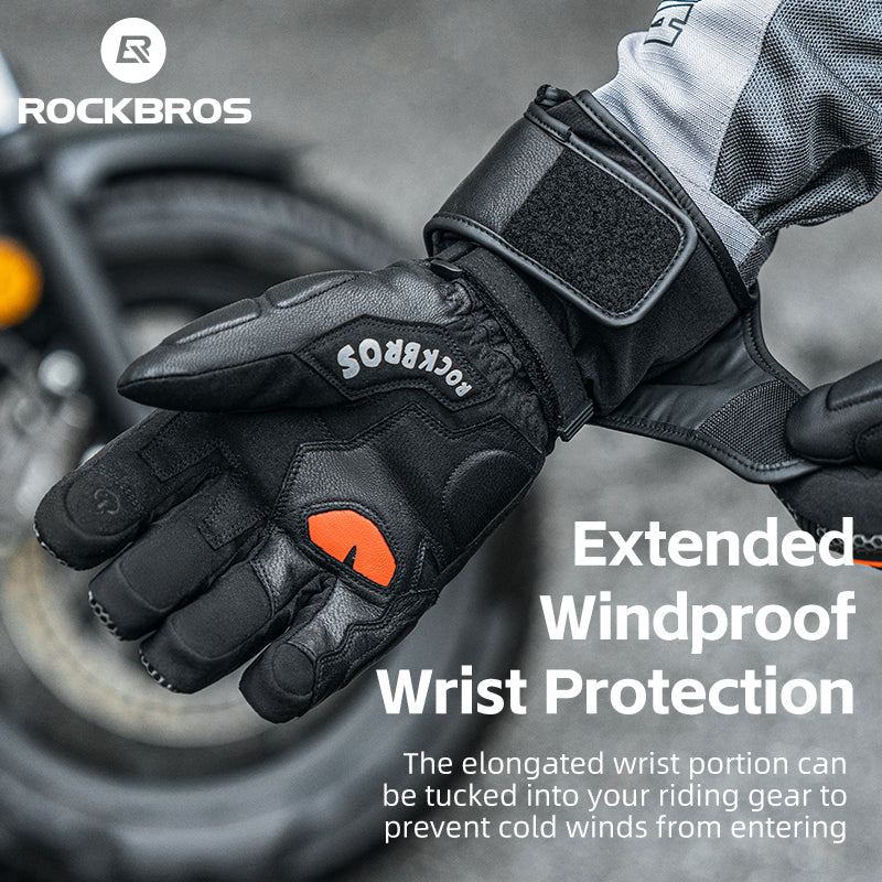 ROCKBROS Cold Weather Warm Motorcycle Winter Gloves for Men with Touchscreen