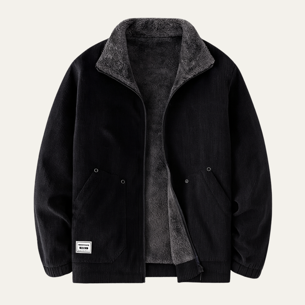 Warm Mens Corduroy Fleece Winter Coat Jacket