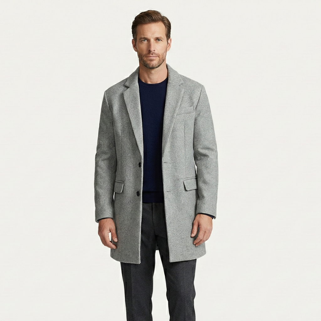 Warm Men's Wool Blend Winter Coat