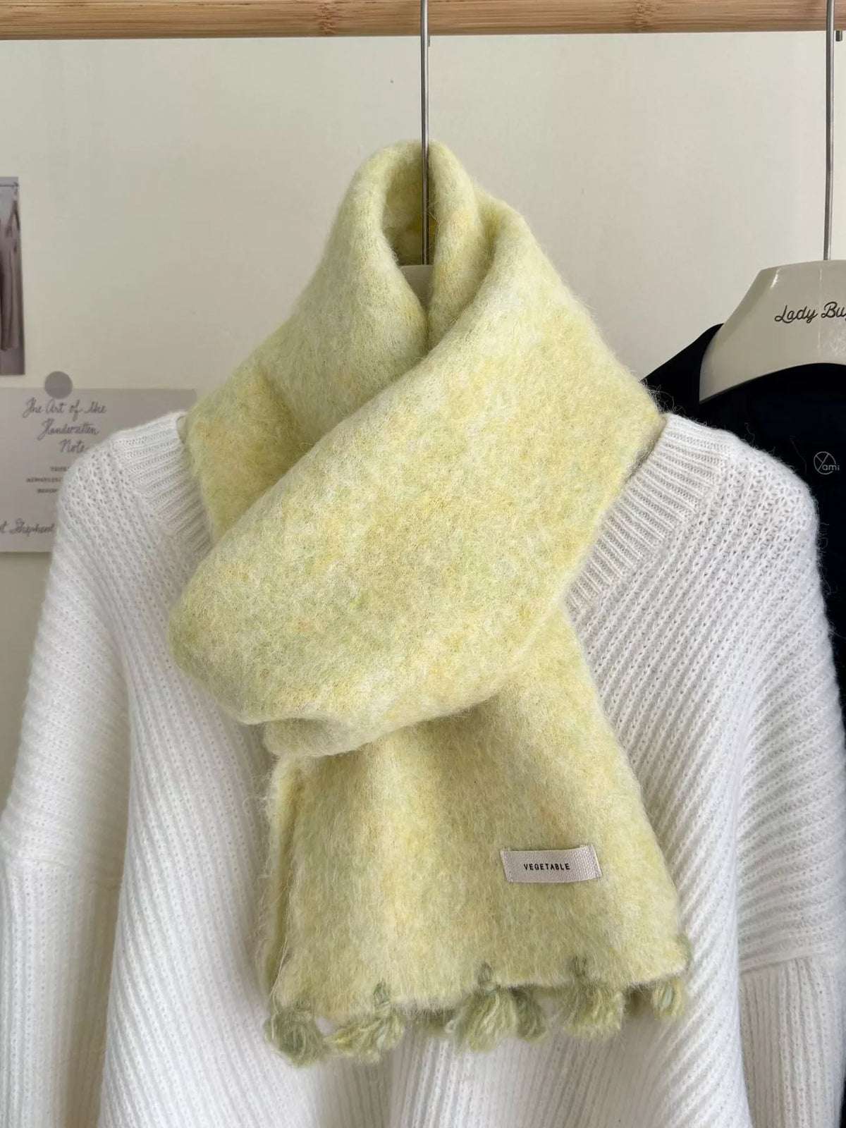 Wool Tassel Knitted Scarf