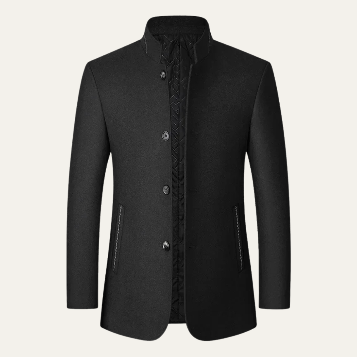 Warm Men's Relaxed Fit Wool Winter Overcoat