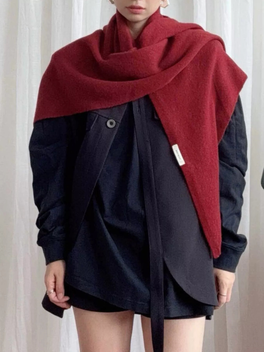 Wool Knit Scarf Shawl
