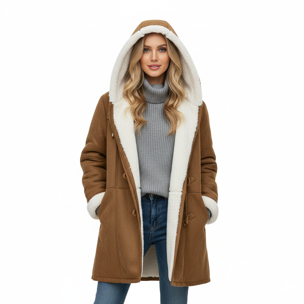 Soft Fleece Hoodie Coat for Women – Warm Winter Jacket
