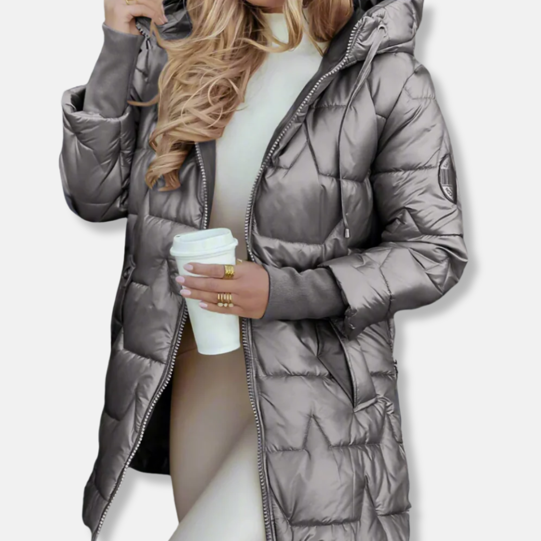 Warm Hooded Puffer Jacket for Women