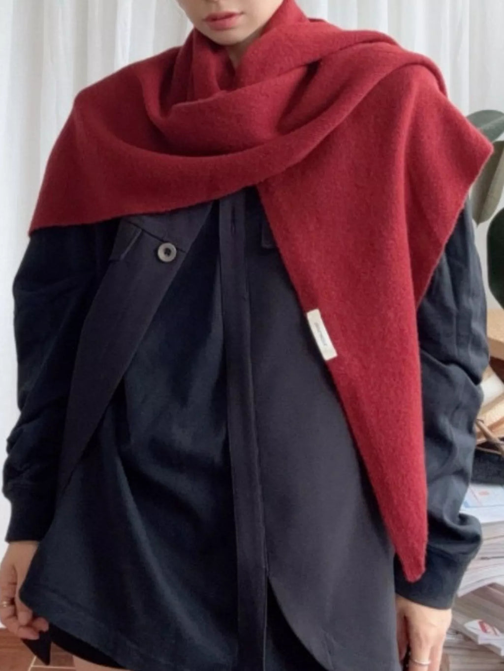Wool Knit Scarf Shawl