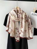 Vine Floral Print Lightweight Scarf