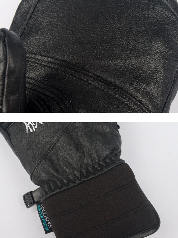 Unisex Snow Gloves Winter Leather Ski Mittens - Gsou Snow