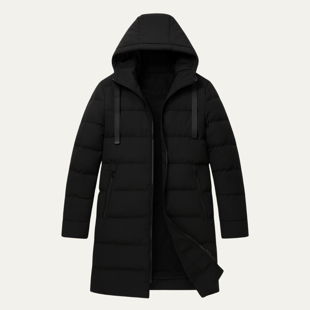 Men's Slim Fit Black Down Puffer Jacket