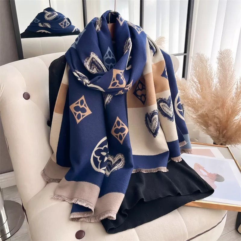 Raw Hem Draped Scarf