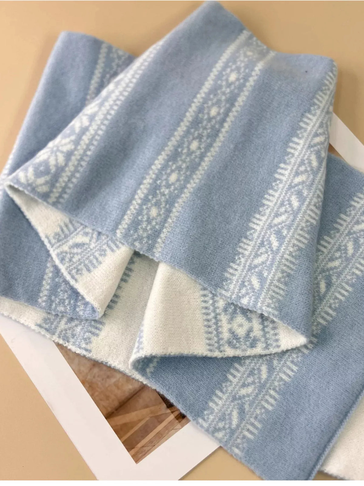 Snowflake Knitted Winter Scarf
