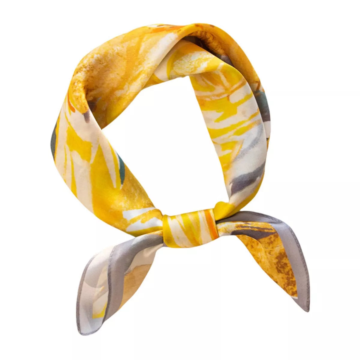 Sherbet Floral Print Silk Square Scarf