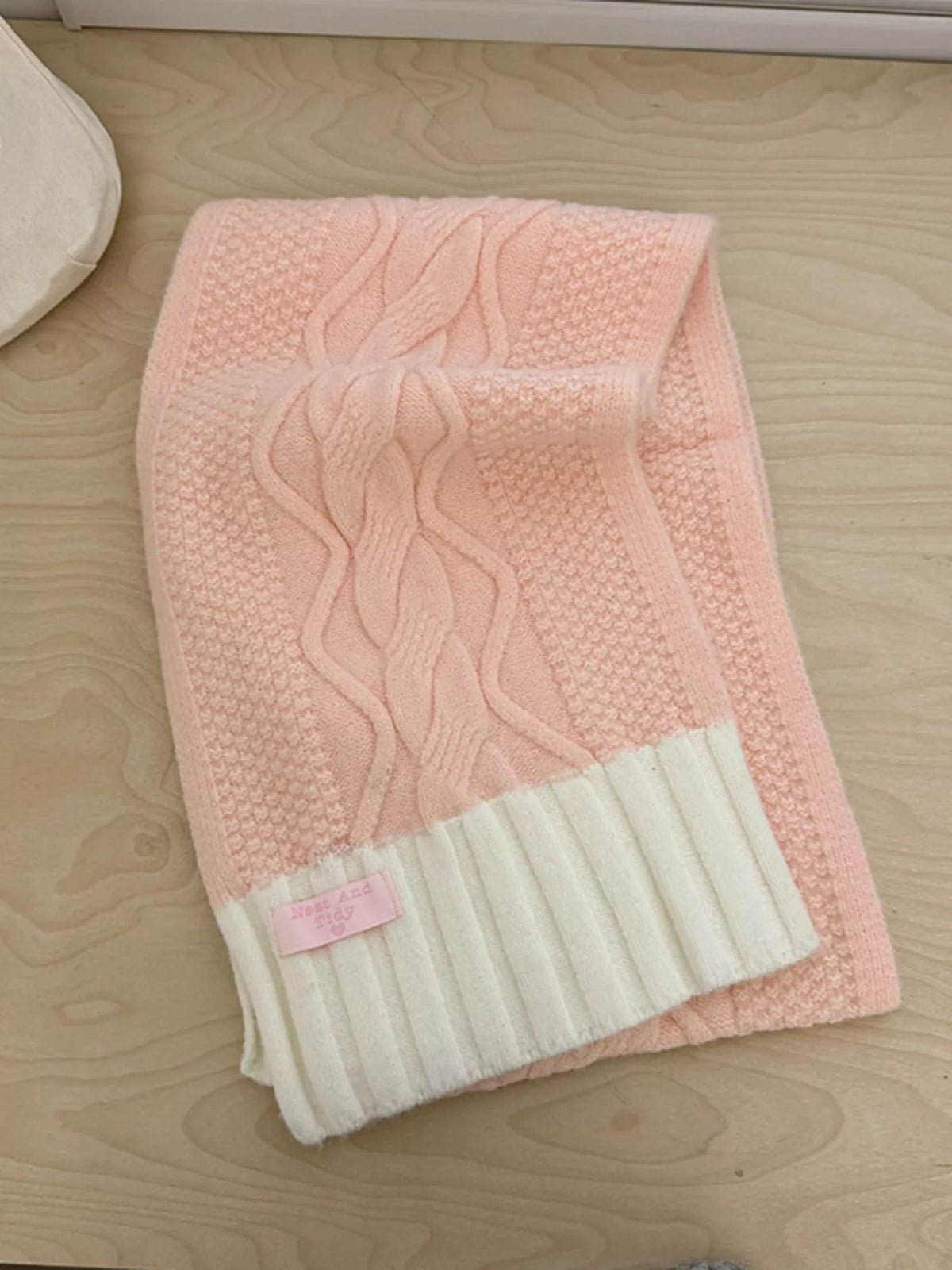 Two Tone Knitted Warm Scarf