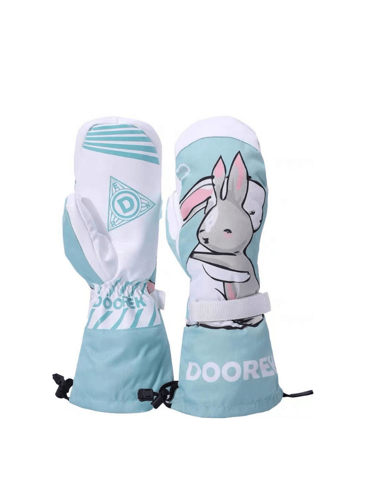 Women's Ski Glove Shaped Long Mittens - DOOREK