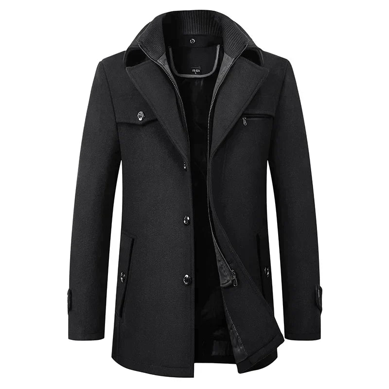 Warm Mens Wool Winter Overcoat