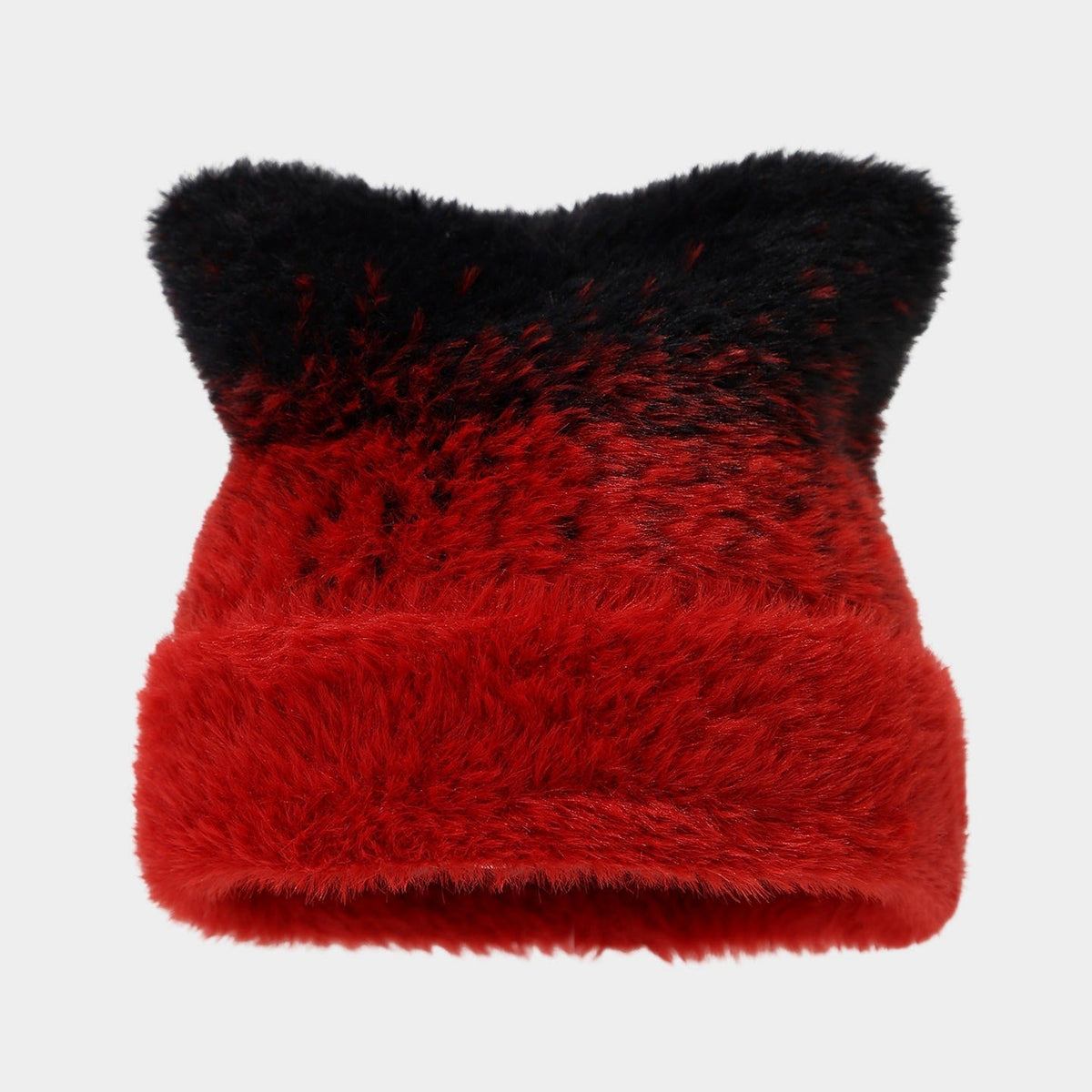 Cute Cat Ear Gradient Beanie - Cozy Knit Hat for Women