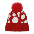 Festive Red Polka Dot Knit Hat