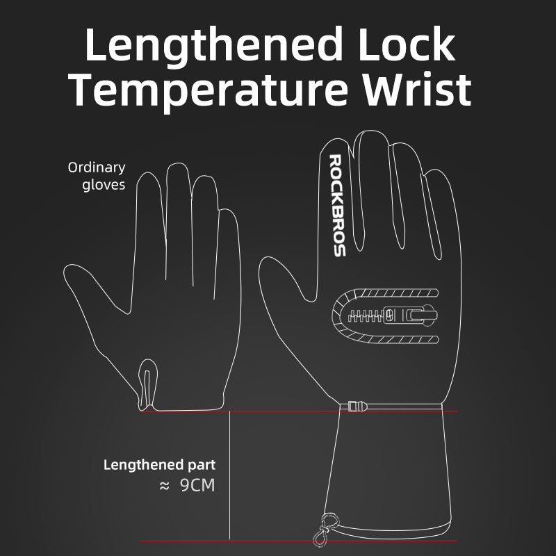 Fleece-Lined Thickened Full Finger Double-Layer Ski Gloves