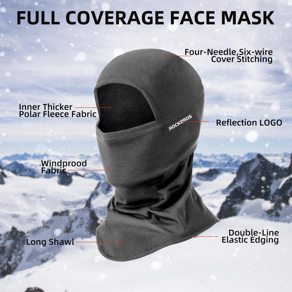 ROCKBROS Balaclava Ski Mask, Windproof Thermal Winter Neck Warmer Hood for Men  Women