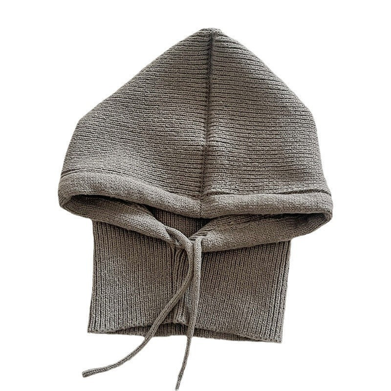 Knitted Hooded Scarf Integrated Hat - Winter Warm Neck Protective Cap - Unisex Versatile Headwear