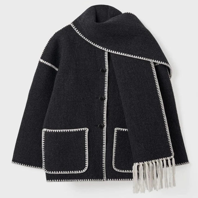 Casual Open Front Fringe Jacket