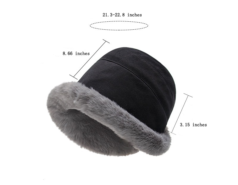 Pandaize Women's Plush Trim Winter Bucket Hat – Cozy, Ear-Protecting, Versatile Cold-Weather Hat