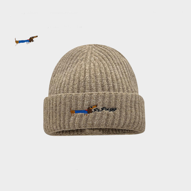 Vintage Animal Embroidered Hat - Winter Windproof Ear Protection Cotton Cap - Unisex Cold Weather Outdoor Beanie