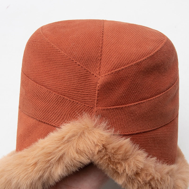 Pandaize Women's Plush Trim Winter Bucket Hat – Cozy, Ear-Protecting, Versatile Cold-Weather Hat