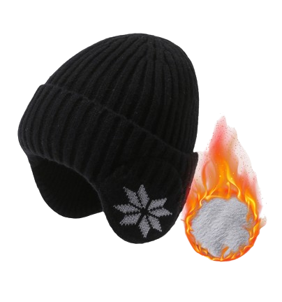 Winter Warmth Knit Hat with Ear Protection and Fleece Lining