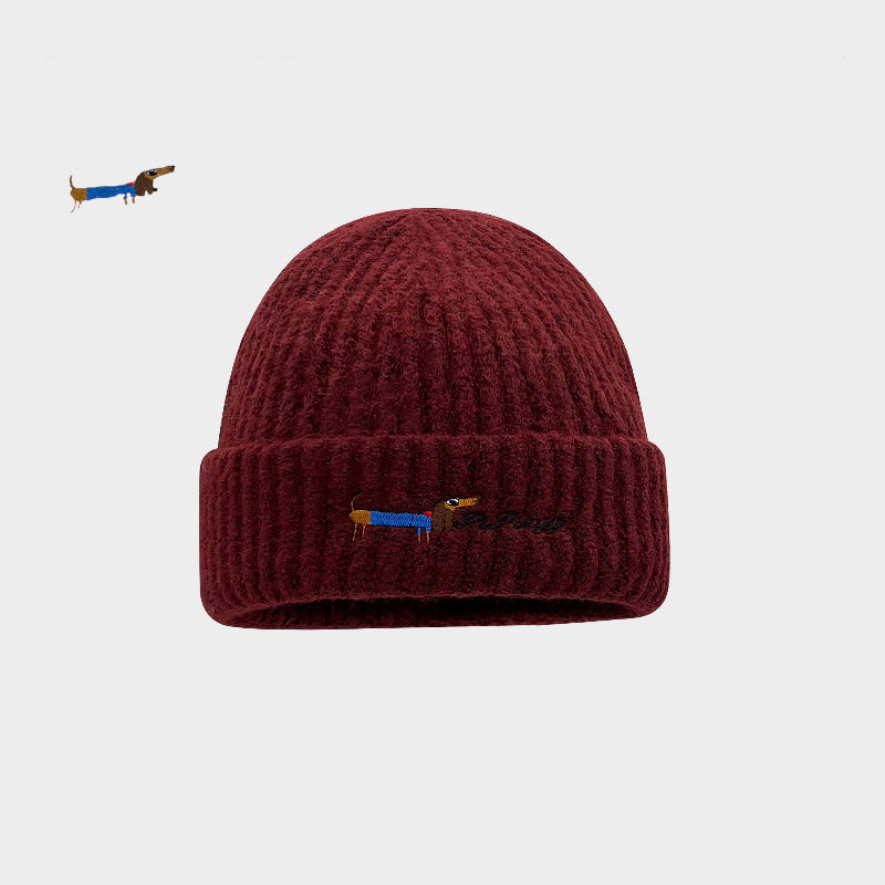 Vintage Animal Embroidered Hat - Winter Windproof Ear Protection Cotton Cap - Unisex Cold Weather Outdoor Beanie