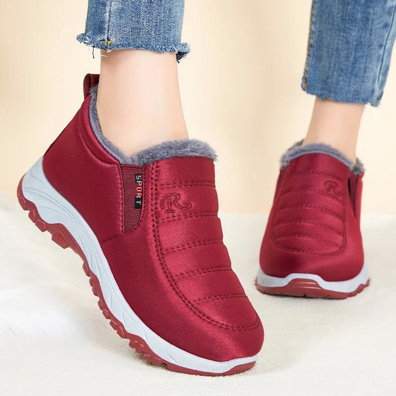 Warm Insulated Snow Boots for Women - Comfortable Slip On Style