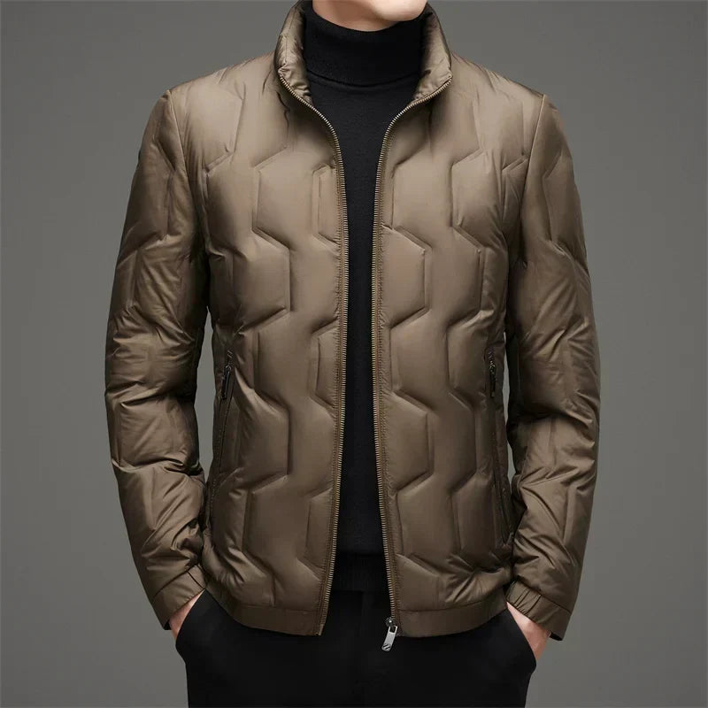 Warm Quilted Puffer Coat with Zip Front