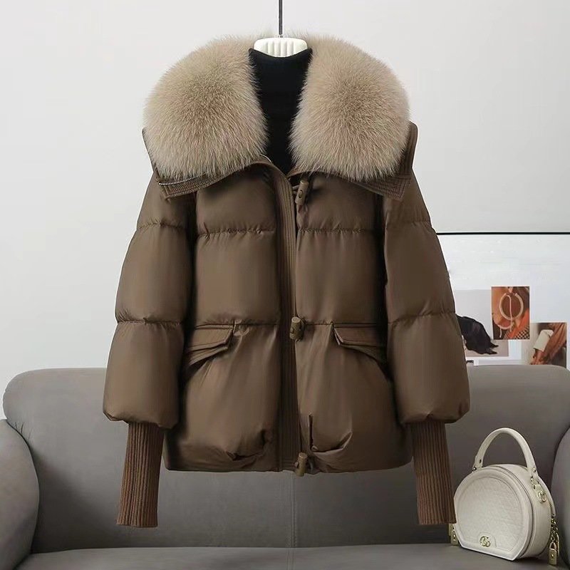 Relaxed Fit Quilted Parka Jacket with Faux Fur Trim