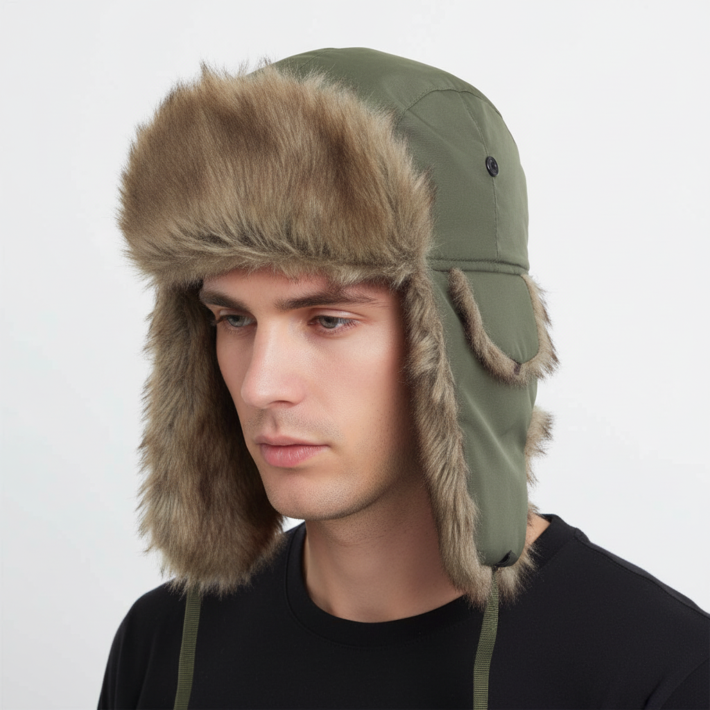 Warm Fleece Trapper Hat with Earflaps
