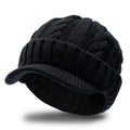 Warm Fleece-Lined Wool Knit Hat for Men