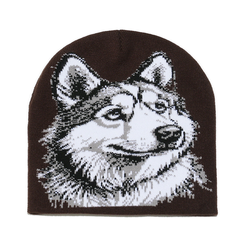 Wolf Knit Beanie: Cozy Fall & Winter Animal Hat