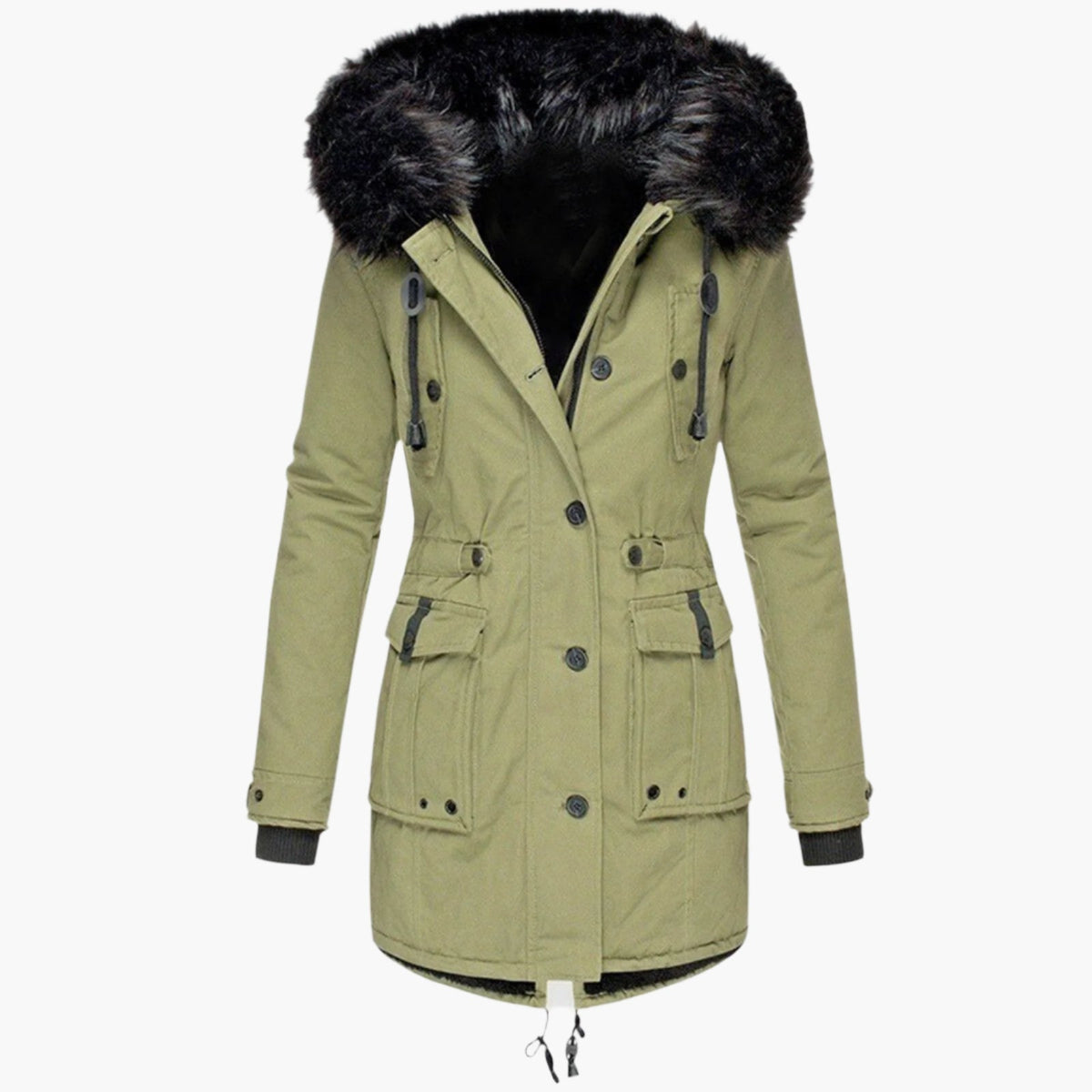 Warm Fur Hooded Winter Parka Coat