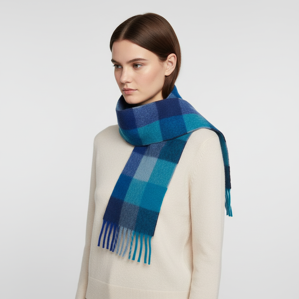 Cozy Plaid Fuzzy Winter Scarf