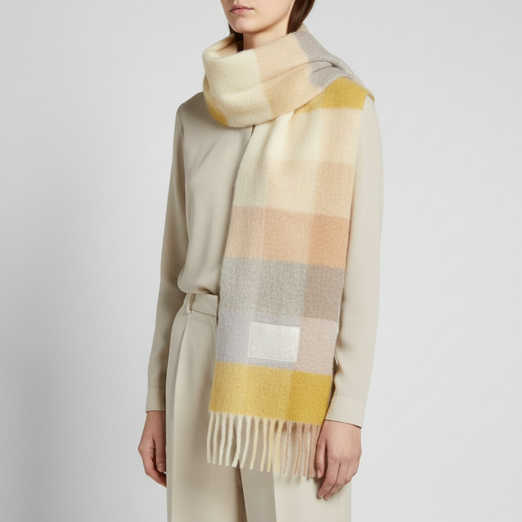 Cozy Plaid Fuzzy Winter Scarf