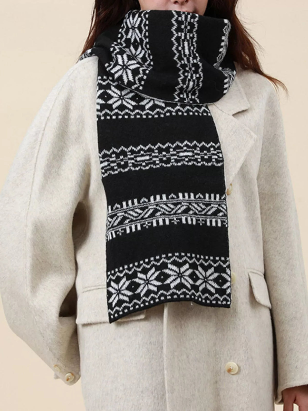 Christmas Snowflake Knit Scarf