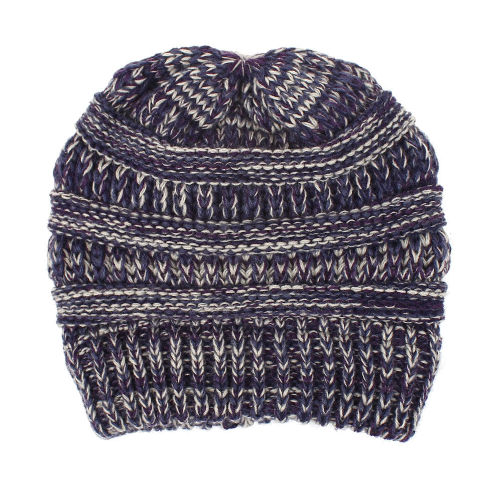 Chic Ponytail Knit Hat - Cozy & Stylish