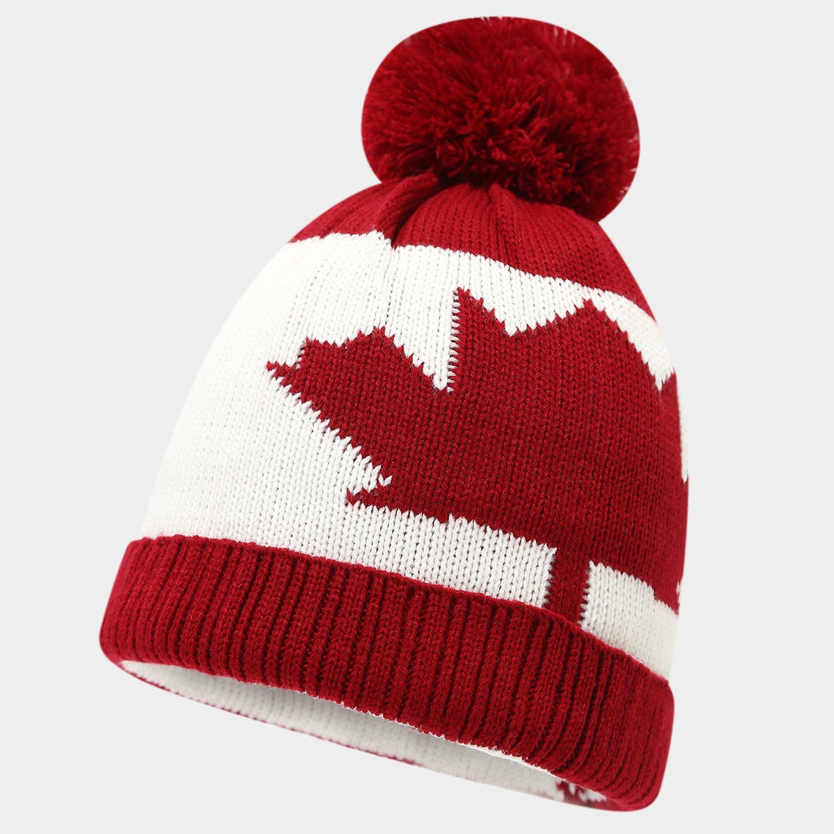 Maple Leaf Knit Hat Scarf & Gloves Set - Warm Winter Style