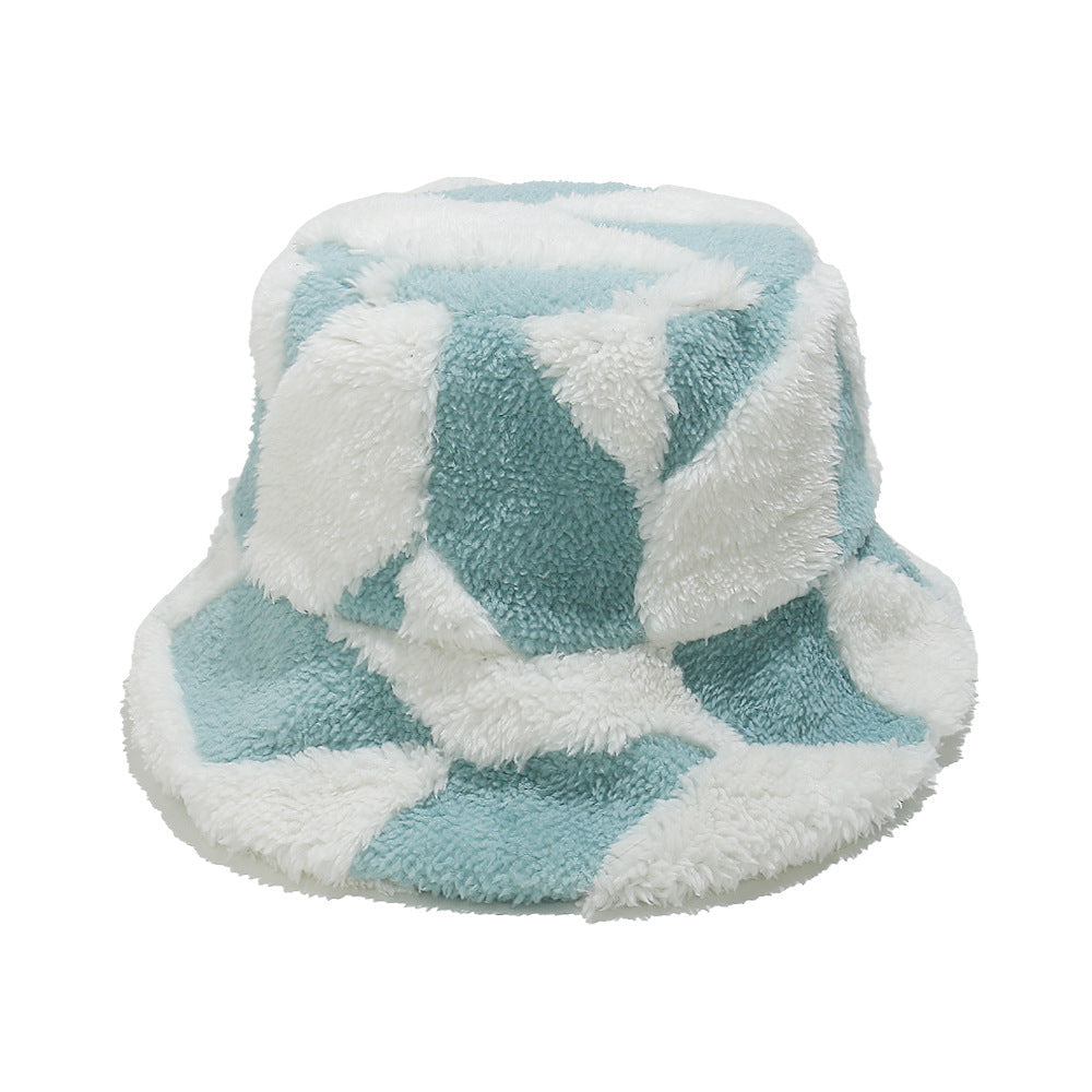 Boho Plush Fisherman Hat - Cozy Geometric Winter Style