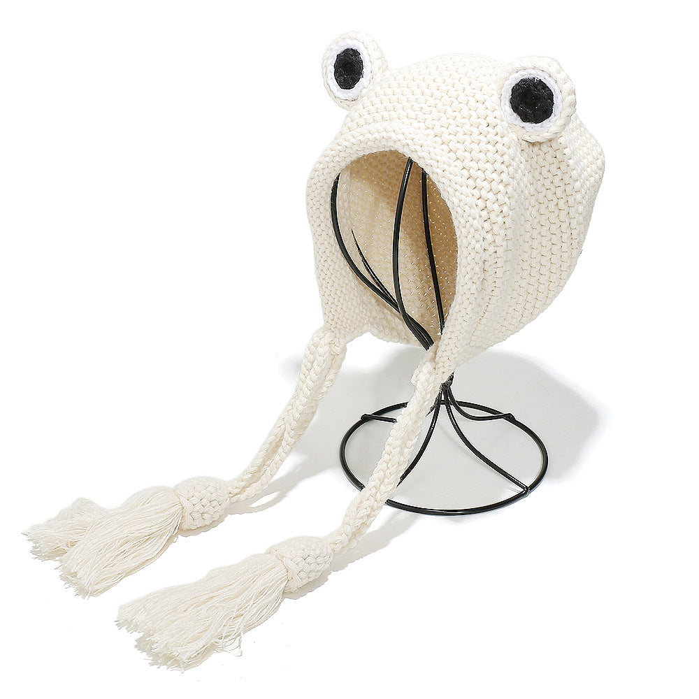 Cute Frog Earflap Beanie for Kids & Adults