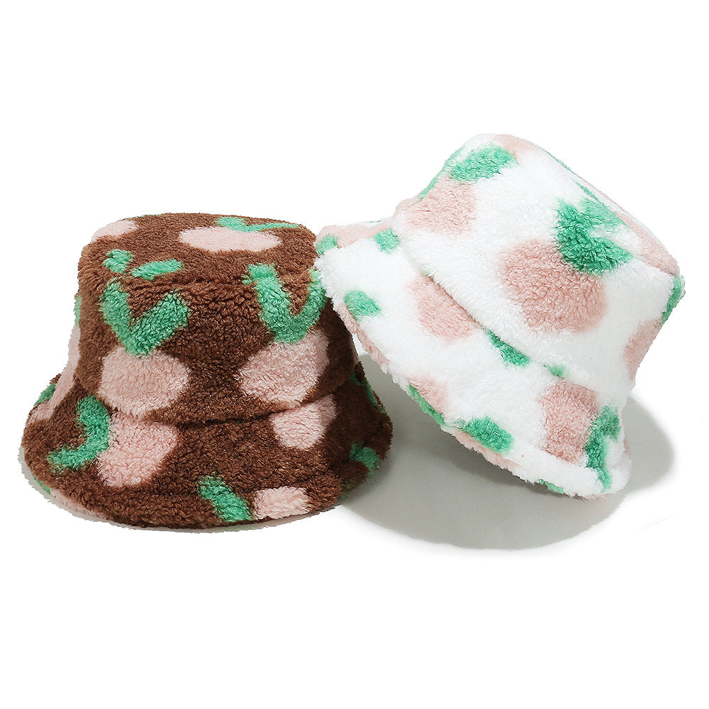 Cute Carrot Print Lambswool Fisherman Hat