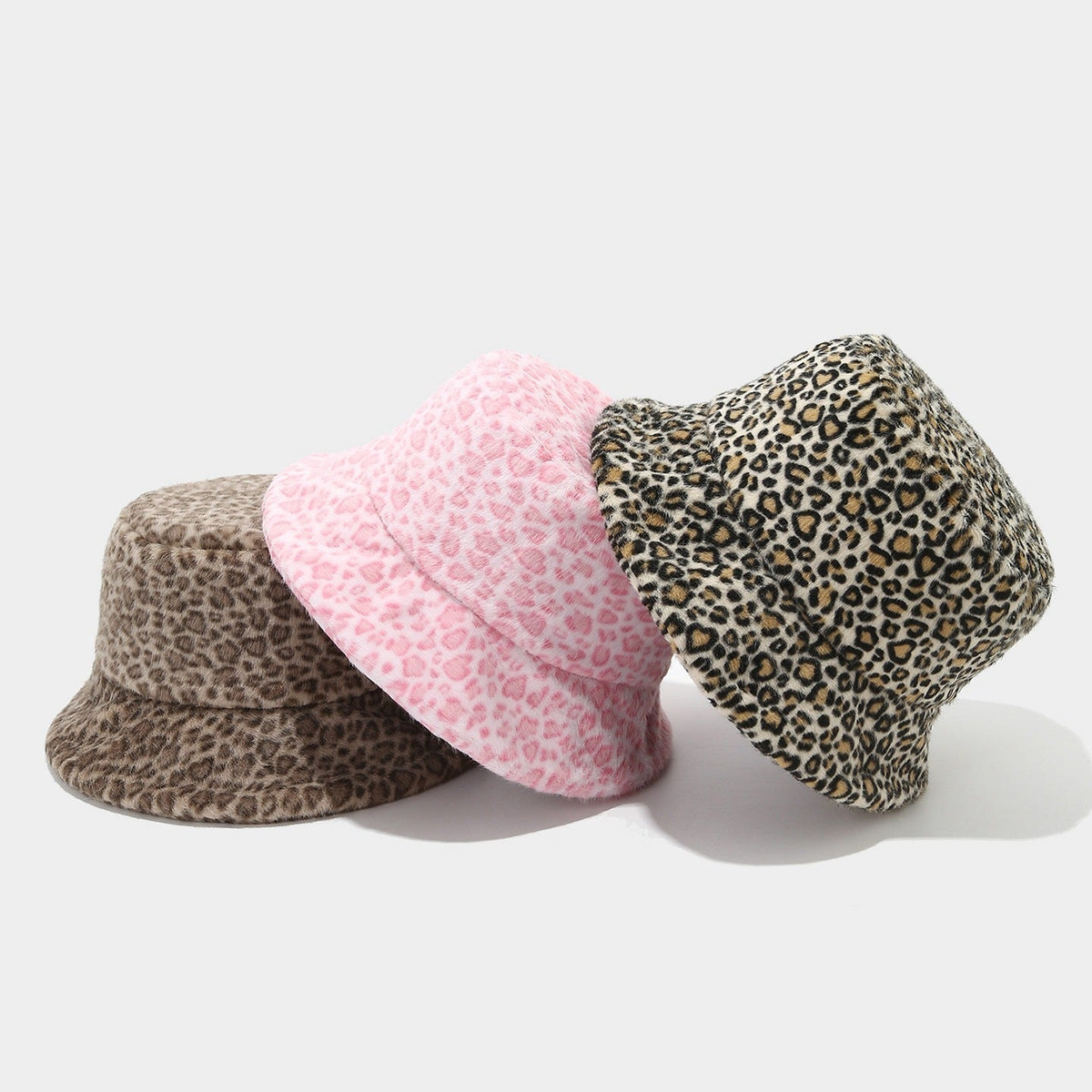 Leopard Plush Fisherman Hat - Cozy Winter Street Style