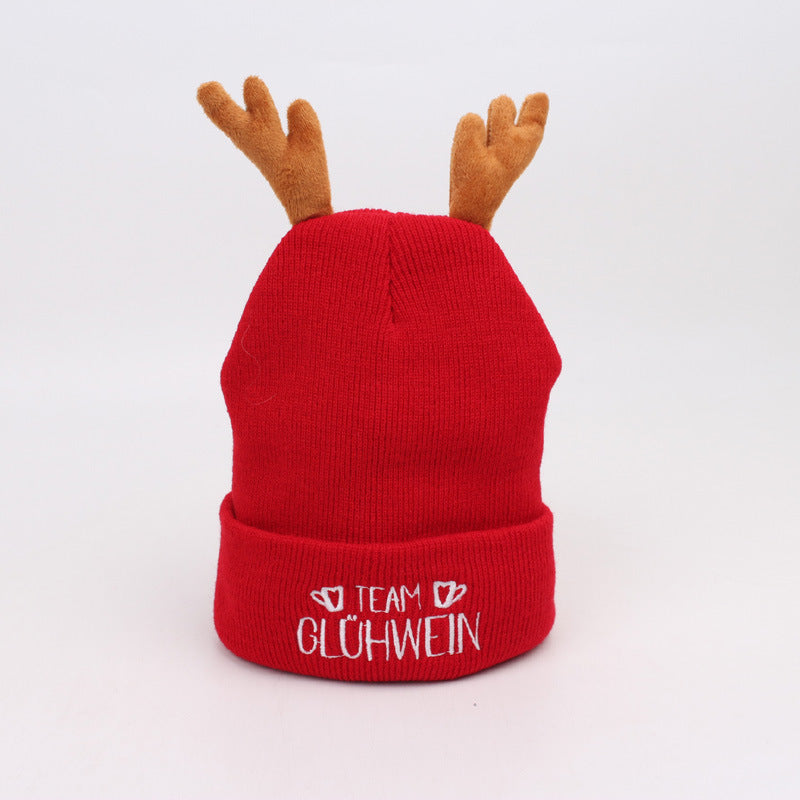 Cozy Reindeer Antler Knit Beanie - Festive Holiday Hat